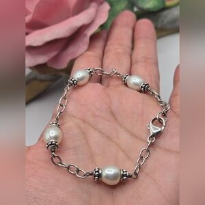 Sterling Silver Pearl Bracelet